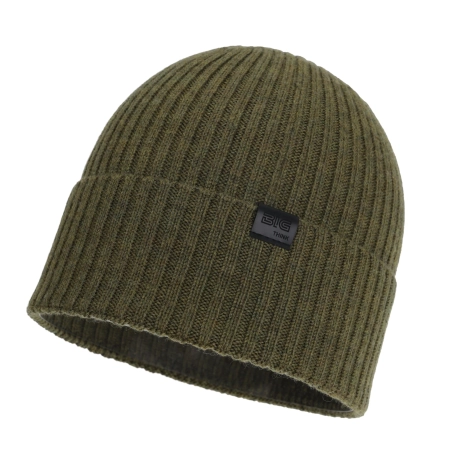 Czapka męska jesienna, wiosenna, khaki, 100% wełniana merino, bezszwowa Foggy-2