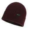 Czapka męska jesienna, wiosenna, burgundowa, 100% wełniana merino, bezszwowa Foggy-2