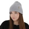 Czapka zimowa damska, szara, wełna merino z kaszmirem, Lomi-1