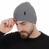 Czapka zimowa męska, szara, 100% wełniana merino, Thorin-3