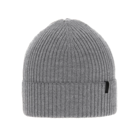 Czapka zimowa męska, szara, 100% wełniana merino, Thorin-2