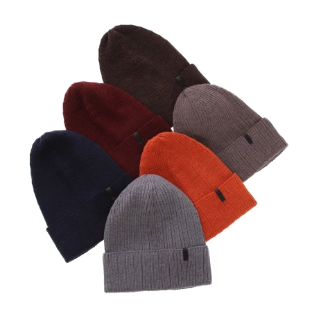 Czapka zimowa męska, szara, 100% wełniana merino, Thorin-5