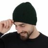 Czapka zimowa męska, zielona, 100% wełniana merino Thorin-3