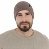 Czapka zimowa męska, beżowa, 100% wełniana merino, Thorin-1