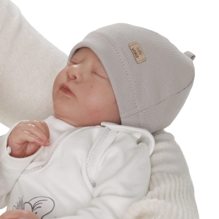Czapka bawełniana dla chłopca jesienna, wiosenna, szara Arlino-6