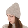 Czapka zimowa damska, biała, 100% wełniana merino Ariga-15