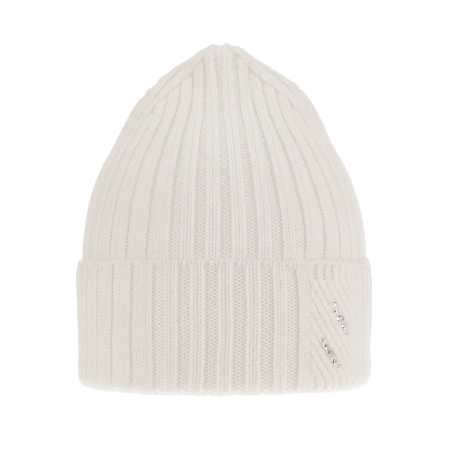 Czapka zimowa damska, biała, 100% wełniana merino Ariga-2