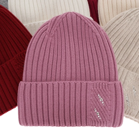 Czapka zimowa damska, biała, 100% wełniana merino Ariga-5