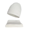 Czapka i szalik damski, zimowy komplet, biały, Rava-2