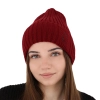 Czapka zimowa damska, różowa, 100% wełniana merino Ariga-9