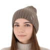 Czapka zimowa damska, różowa, 100% wełniana merino Ariga-19