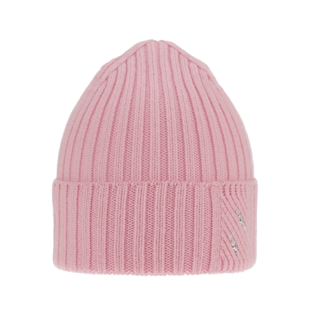Czapka zimowa damska, różowa, 100% wełniana merino Ariga-2