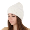 Czapka zimowa damska, różowa, 100% wełniana merino Ariga-19