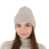 Czapka zimowa damska, różowa, 100% wełniana merino Ariga-23