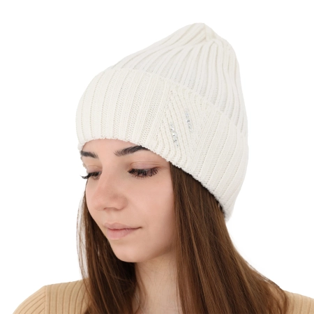 Czapka zimowa damska, różowa, 100% wełniana merino Ariga-19