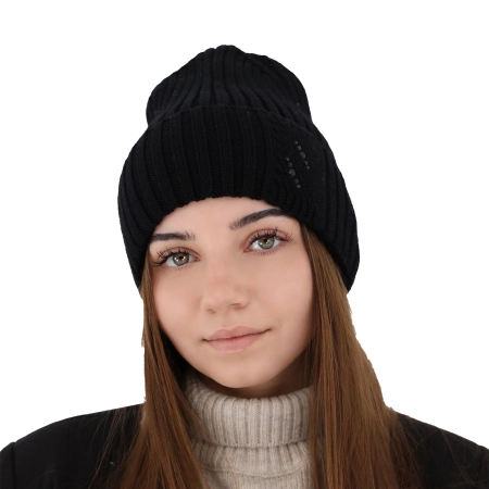 Czapka zimowa damska, różowa, 100% wełniana merino Ariga-21