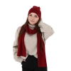 Czapka i szalik damski zimowy komplet, kremowy, 100% wełniany merino Melpomena-10
