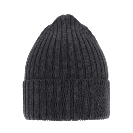 Czapka zimowa damska, szara, 100% wełniana merino Ariga-4