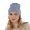 Czapka zimowa damska, różowa, 100% wełniana merino Isla-3