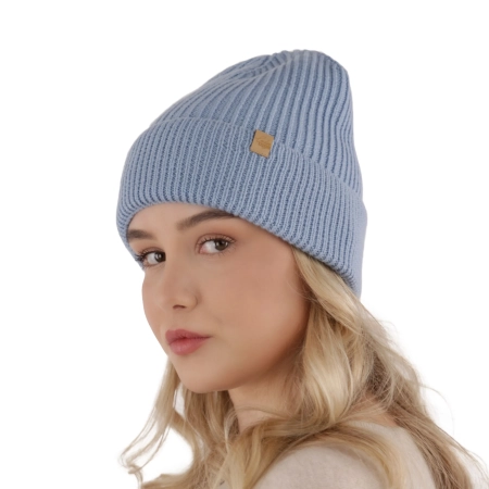 Czapka zimowa damska, różowa, 100% wełniana merino Isla-4