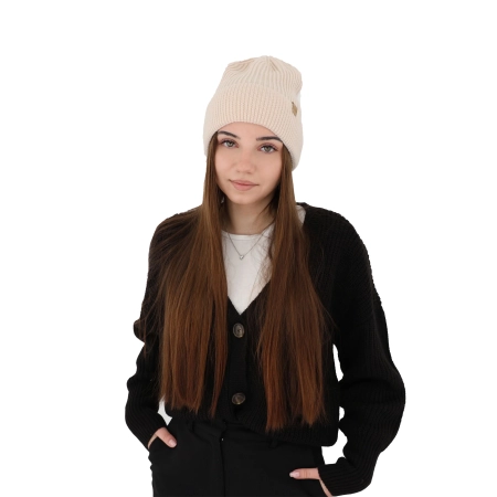 Czapka zimowa damska, różowa, 100% wełniana merino Isla-8
