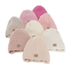 Czapka zimowa dla dziewczynki, beżowa, 100% wełniana merino, podszyta polarem merino, wiązana Buma-4