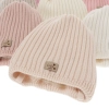 Czapka zimowa dla dziewczynki, różowa, 100% wełniana merino, podszyta polarem merino, wiązana Buma-2