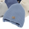 Czapka zimowa dla chłopca, granatowa, wiązana, 100% wełniana merino, podszyta polarem merino, Buno-3