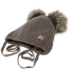 Czapka i komin dla chłopca, zimowy komplet, niebieski, 100% wełniany merino, podszyty polarem wełnianym, Riks-2