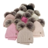 Czapka i komin dla dziewczynki, zimowy komplet, różowy, 100% wełniany merino, podszyty polarem wełnianym, Remika-3