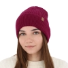 Czapka zimowa damska, różowa, 100% wełniana merino Isla-12