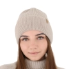Czapka zimowa damska, różowa, 100% wełniana merino Isla-17