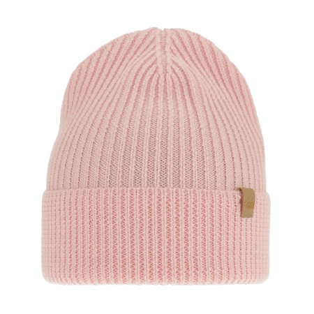 Czapka zimowa damska, różowa, 100% wełniana merino Isla-2