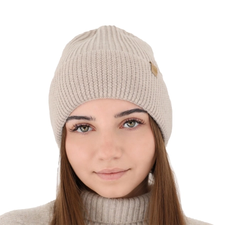 Czapka zimowa damska, różowa, 100% wełniana merino Isla-17