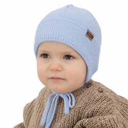 Czapka jesienna, wiosenna dla chłopca, jasnoniebieska, 100% bawełniana Nuko-1