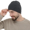 Czapka zimowa męska, szara, z wełną merino Trento-3