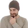 Czapka zimowa męska, brązowa, z wełną merino Trento-3