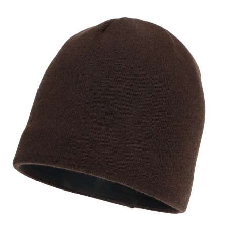 Czapka zimowa męska, brązowa, z wełną merino Trento-2