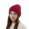 Czapka zimowa damska, różowa, z wełną merino Febe-1