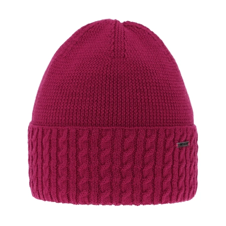 Czapka zimowa damska, różowa, z wełną merino Febe-2