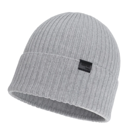 Czapka męska jesienna, wiosenna, jasnoszara, 100% wełniana merino, bezszwowa Foggy-2