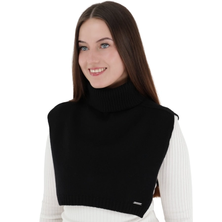 Golf jesienny, zimowy damski, czarny, wełna merino z kaszmirem, Zella-5