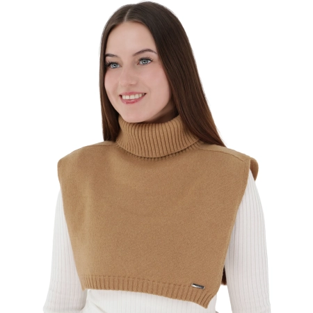 Golf jesienny, zimowy damski, camel, wełna merino z kaszmirem, Zella-1