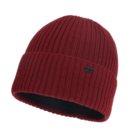 Czapka zimowa męska, bordowa, z wełną merino Darino-2