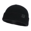 Czapka zimowa męska dokerka, czarna, 100% wełniana merino, bezszwowa Smoky-2