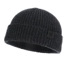 Czapka zimowa męska dokerka, ciemnoszara, 100% wełniana merino, bezszwowa Smoky-2