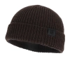 Czapka zimowa męska dokerka, brązowa, 100% wełniana merino, bezszwowa Smoky-2