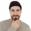 Czapka zimowa męska dokerka, brązowa, 100% wełniana merino, bezszwowa Smoky-3