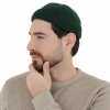 Czapka zimowa męska dokerka, zielona, 100% wełniana merino, bezszwowa Smoky-3
