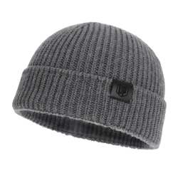 Czapka zimowa męska dokerka, szara, 100% wełniana merino, bezszwowa Smoky-1